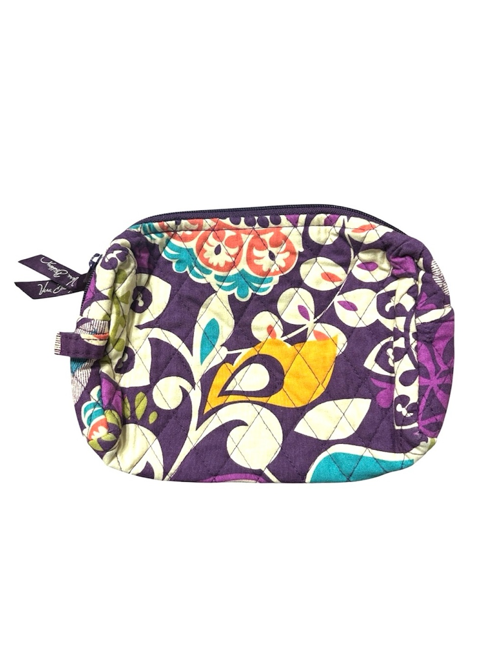 Vera Bradley Purple Floral Small Zipper Pouch Bag
